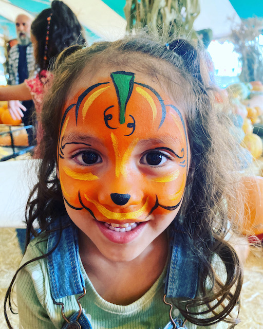 Pumpkin Face Paint for Girls