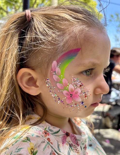 Rainbow Flowers Face Paint